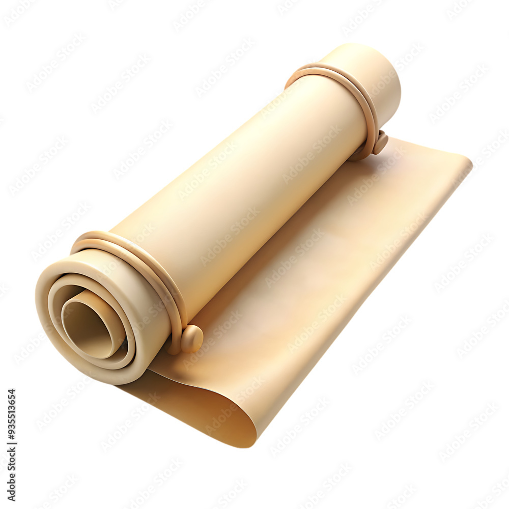 Closed Scroll on White Background Ideal for Historical and Antique Document Illustrations Closed Scroll on White Background Ideal for Historical and Antique Document Illustrations