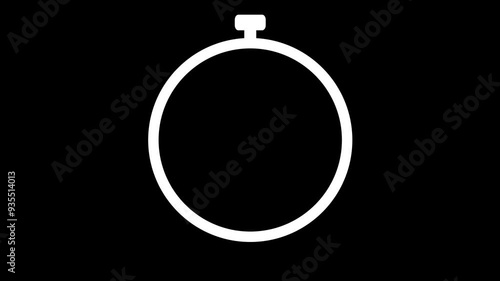 5 second stop watch Clock Animation Alpha Transparent Video. 