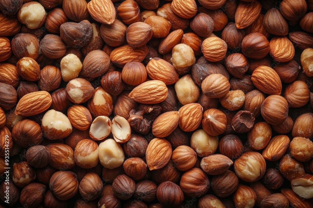 Mix of nuts, background. Generative AI Mix of nuts, background. Generative AI