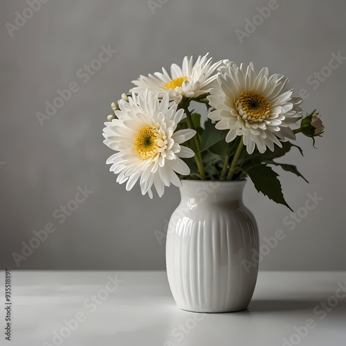 Wallpaper Mural Mums Flowers in A Vase - Perfect for Fall Cottagecore Decor, Autumn Decor, Bouquets, Cafes, and Cozy Spaces Torontodigital.ca