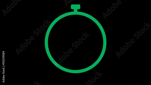 5 second stop watch Clock Animation Alpha Transparent Video. 