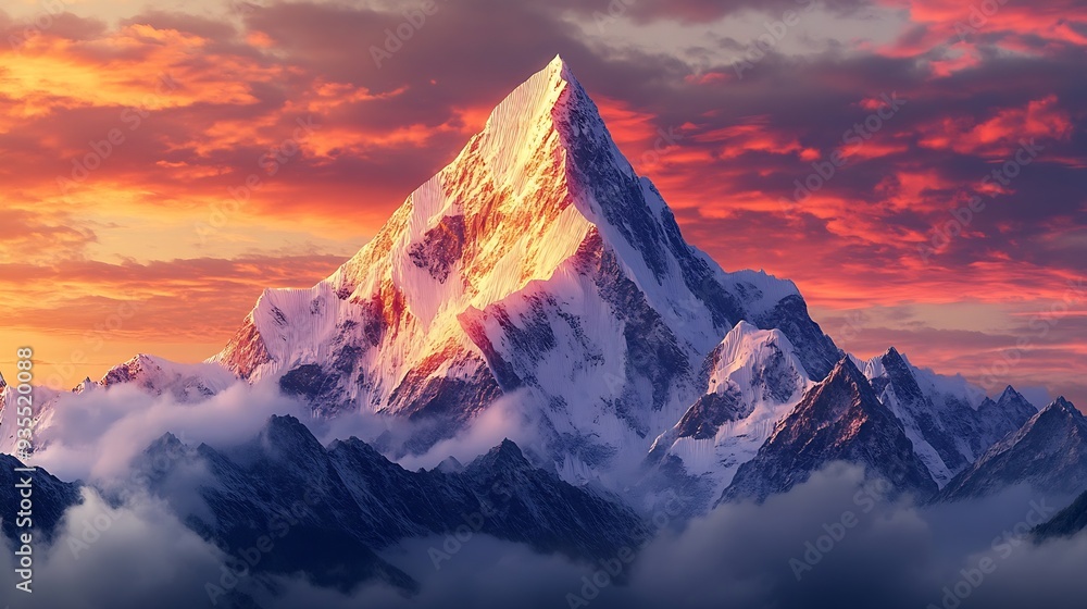 Dawn over the snow capped mountains Snowy mountain peak at dawn Sunrise in mountains Mountain sunrise landscape : Generative AI Dawn over the snow capped mountains Snowy mountain peak at dawn Sunrise in mountains Mountain sunrise landscape : Generative AI