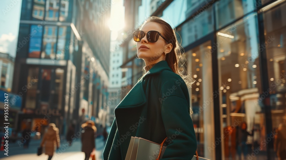 The woman in green coat The woman in green coat