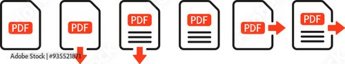 PDF icon file format on transparent background. PDF document download symbols. PDF download document image button. Vector EPS10