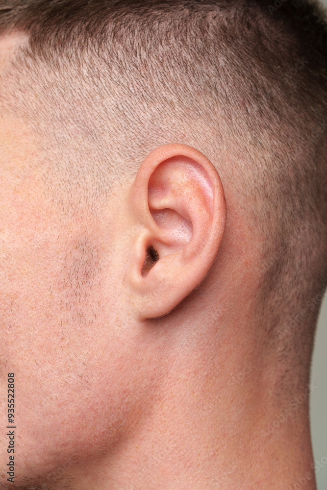 Obraz premium Close Up Of A Mans Ear With Short Hair