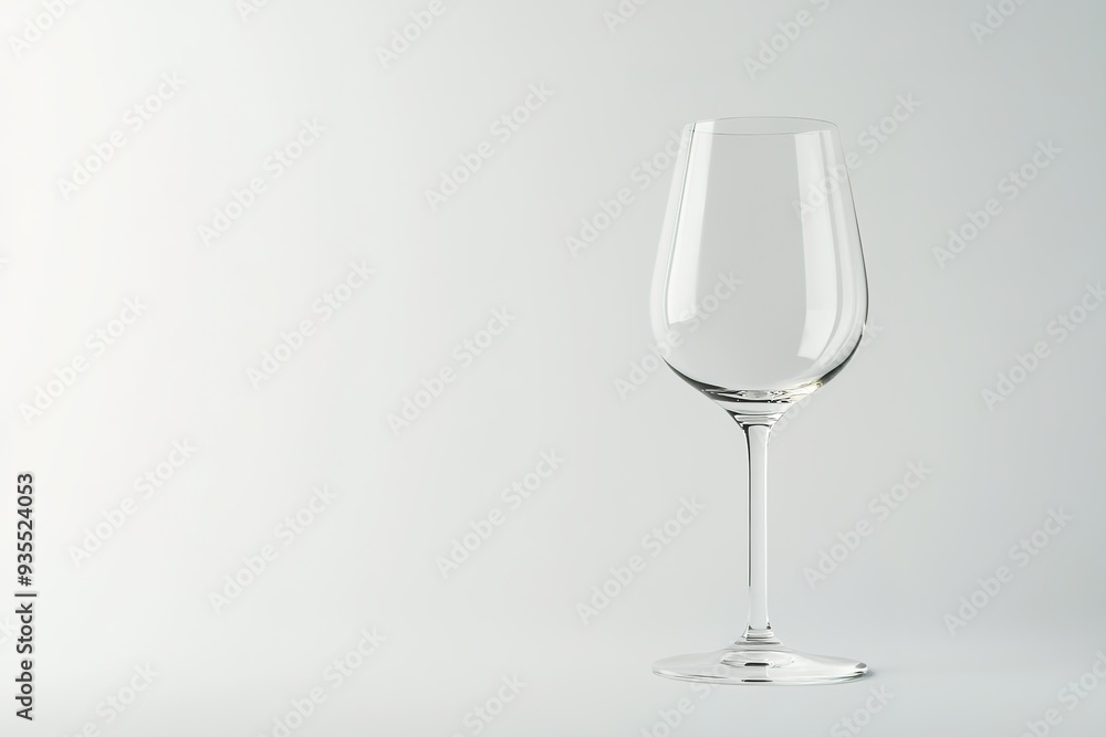 Empty wine glass on subtle background, clear elegance Empty wine glass on subtle background, clear elegance