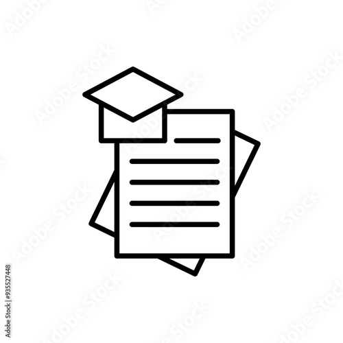 Thesis outline icons, minimalist vector illustration ,simple transparent graphic element .Isolated on white background