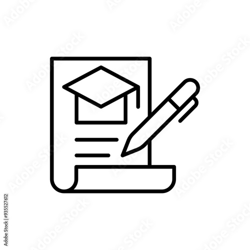 Thesis outline icons, minimalist vector illustration ,simple transparent graphic element .Isolated on white background