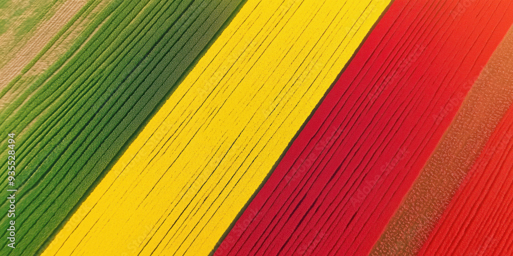 Aerial View of Vibrant Multicolored Agricultural Fields in Summer Aerial View of Vibrant Multicolored Agricultural Fields in Summer