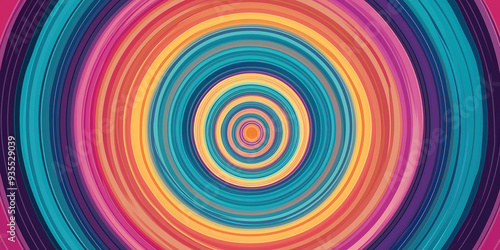 Vibrant Circular Pattern with Multicolored Concentric Rings for Dynamic Design Projects