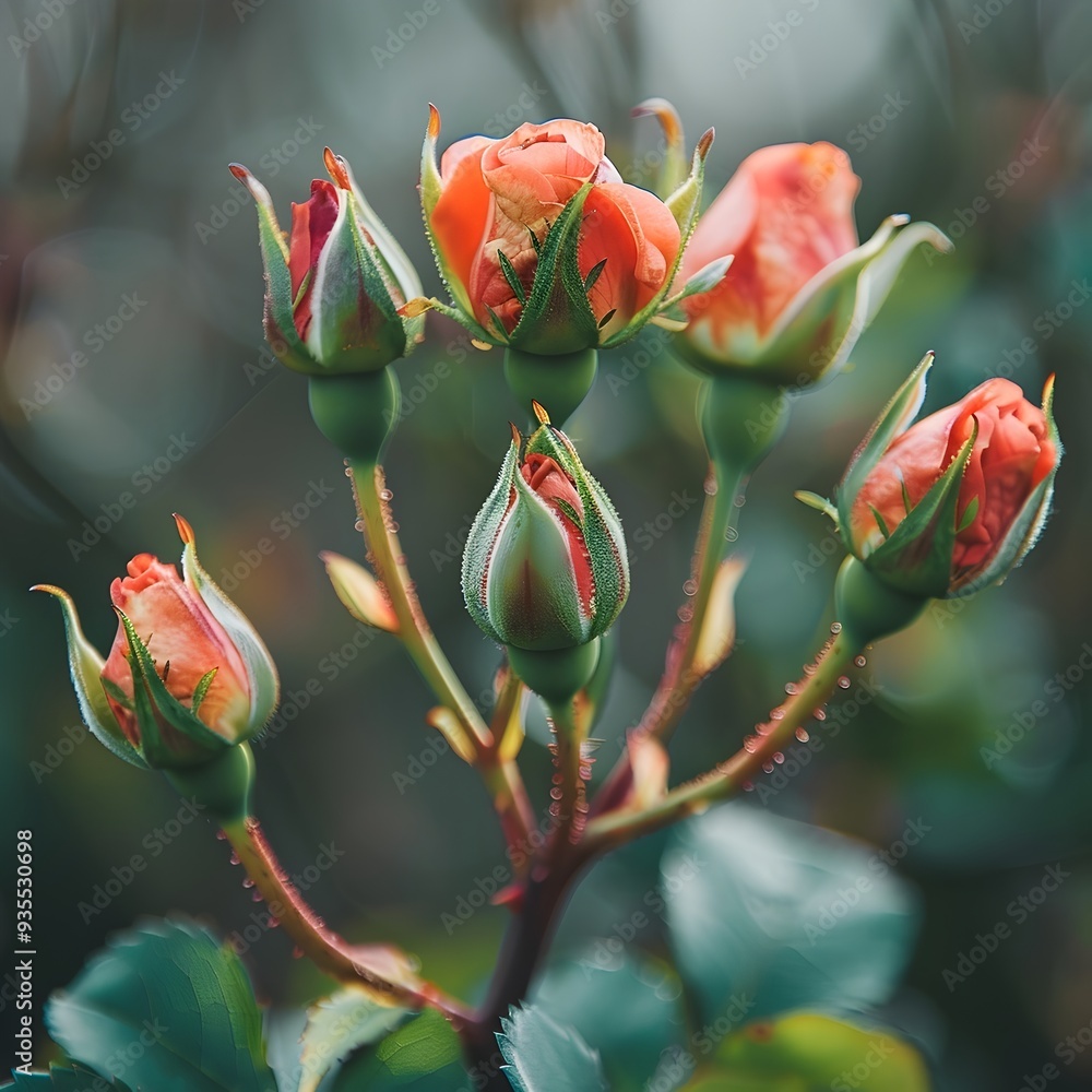 Vibrant Rose Buds Poised to Bloom Embracing New Beginnings Concept Vibrant Rose Buds Poised to Bloom Embracing New Beginnings Concept
