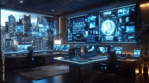 Cyber Office Interior.