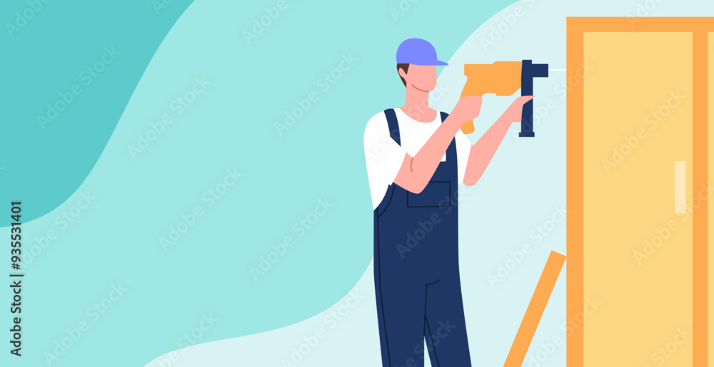 Fototapeta premium illustration of Furniture assembly