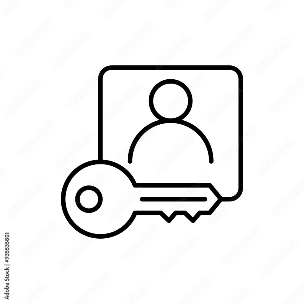 User key outline icons, minimalist vector illustration ,simple transparent graphic element .Isolated on white background User key outline icons, minimalist vector illustration ,simple transparent graphic element .Isolated on white background