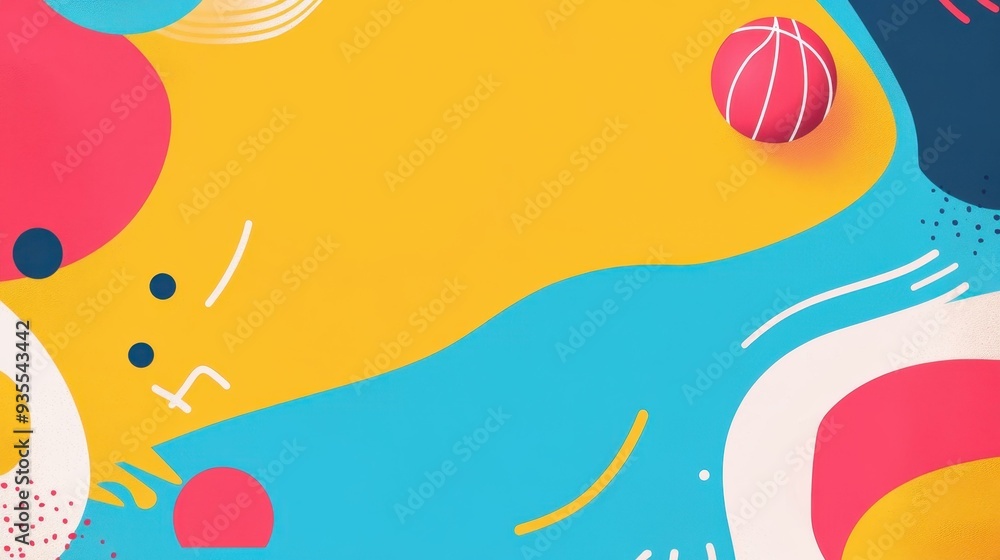 Fototapeta premium A sleek flat illustration of textured, abstract shapes, ideal for enhancing your creative projects with style and modernity.