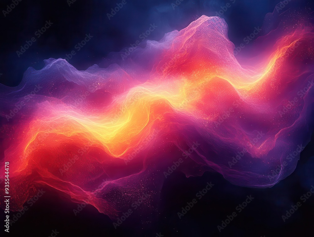 abstract digital artwork featuring massive neon wave vibrant colors pulse through dark background dynamic composition suggests energy and movement in retrofuturistic style abstract digital artwork featuring massive neon wave vibrant colors pulse through dark background dynamic composition suggests energy and movement in retrofuturistic style