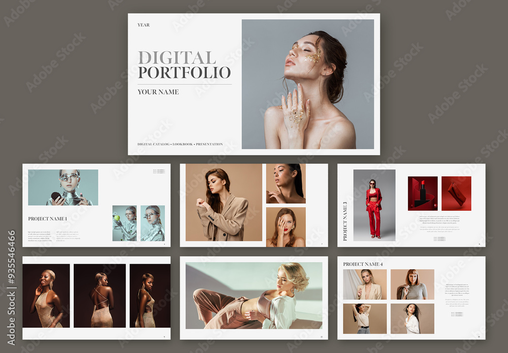 Digital Portfolio Layout Stock Template | Adobe Stock