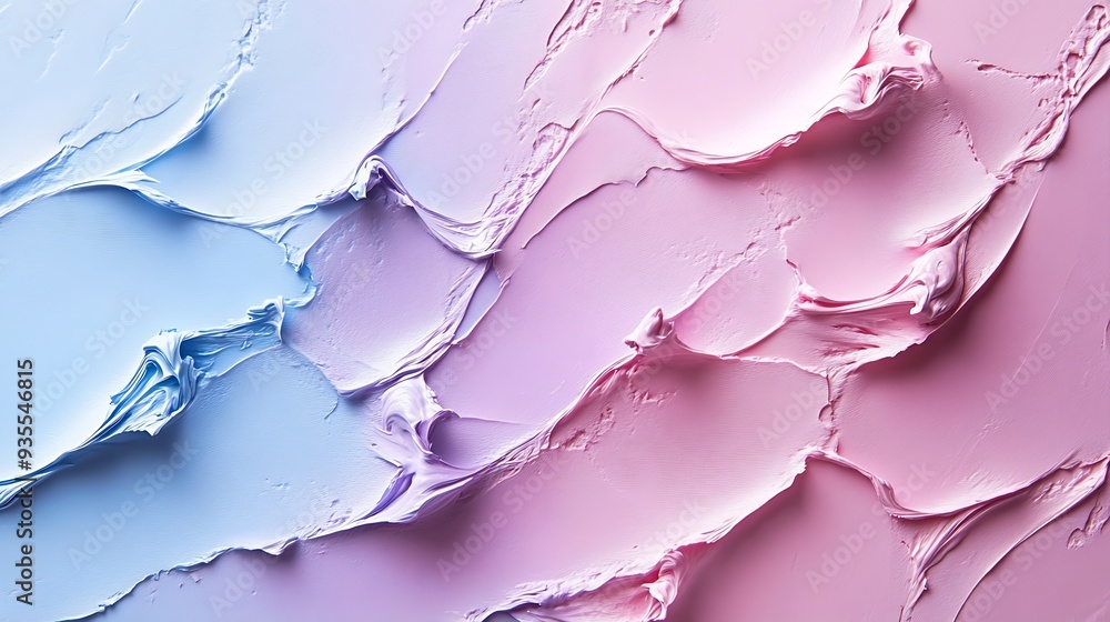 Obraz premium composition of smears of creamy texture on pastel background : Generative AI