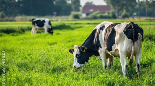 Grazing Cows in a Lush Meadow