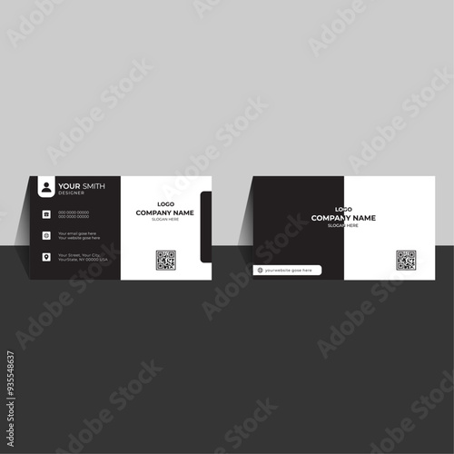 Corporate business card template design with black, orange, environment design. vector graphic
marketing, promotion, advertise, simple, cover page, poster