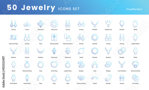 Jewelry icons set 