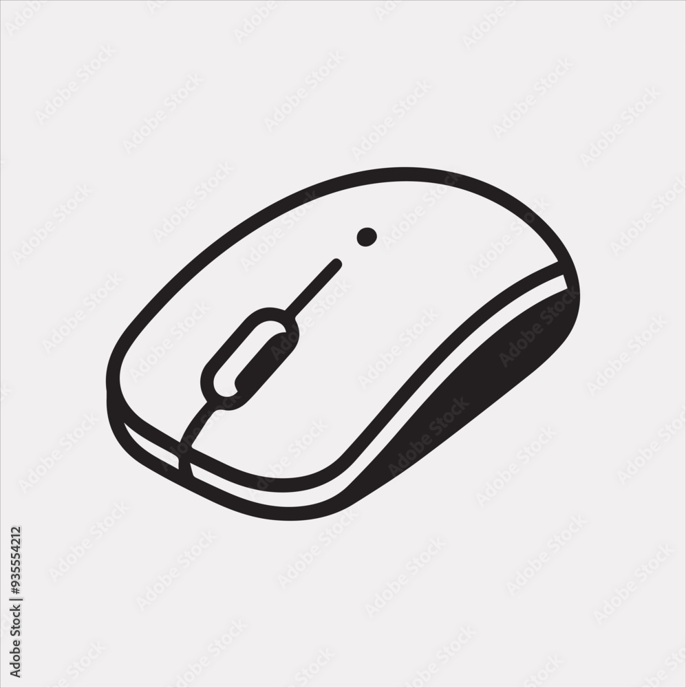 wireless mouse line Vector silhouette illustration icon on a white background wireless mouse line Vector silhouette illustration icon on a white background