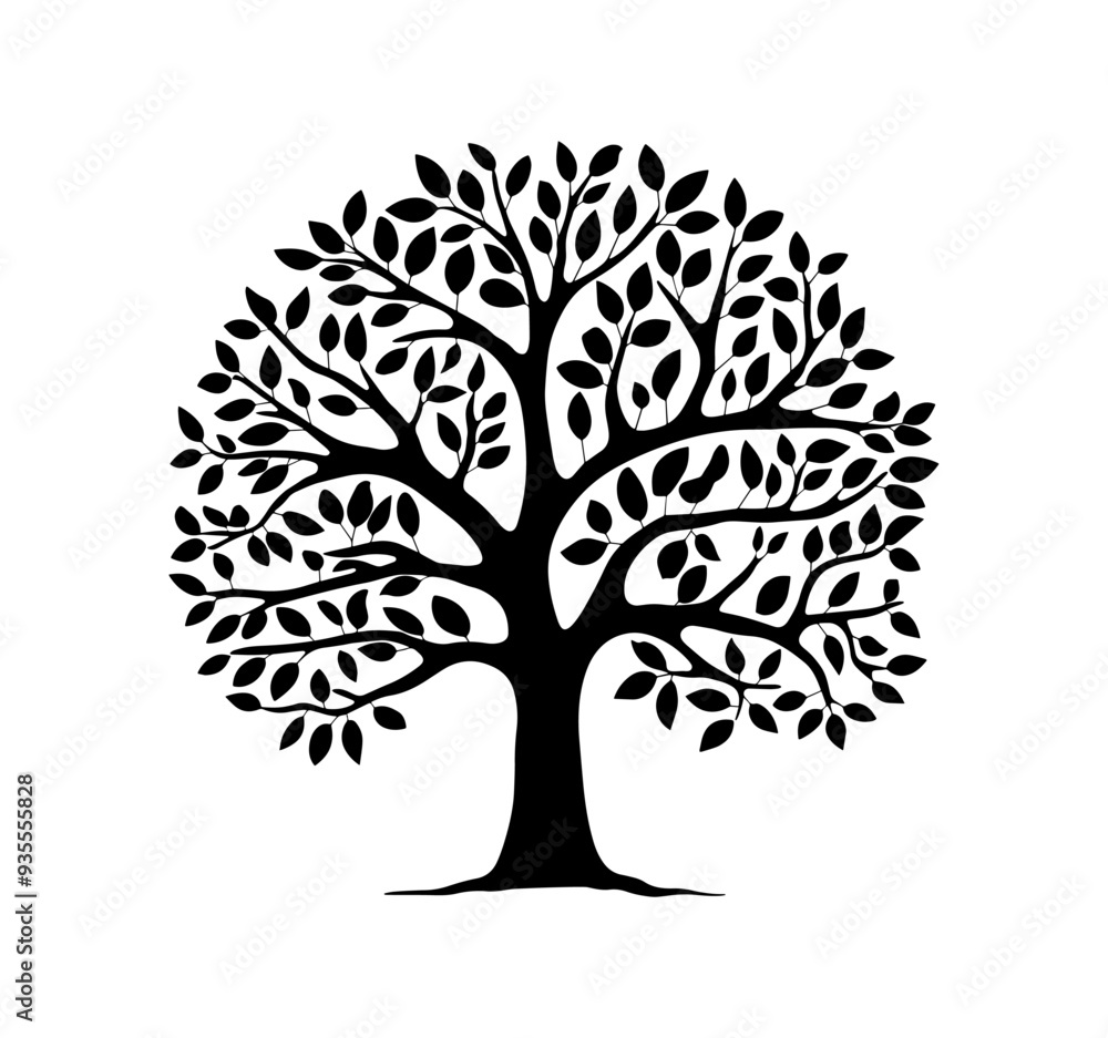 Fototapeta premium Tree silhouette icon template design vector image