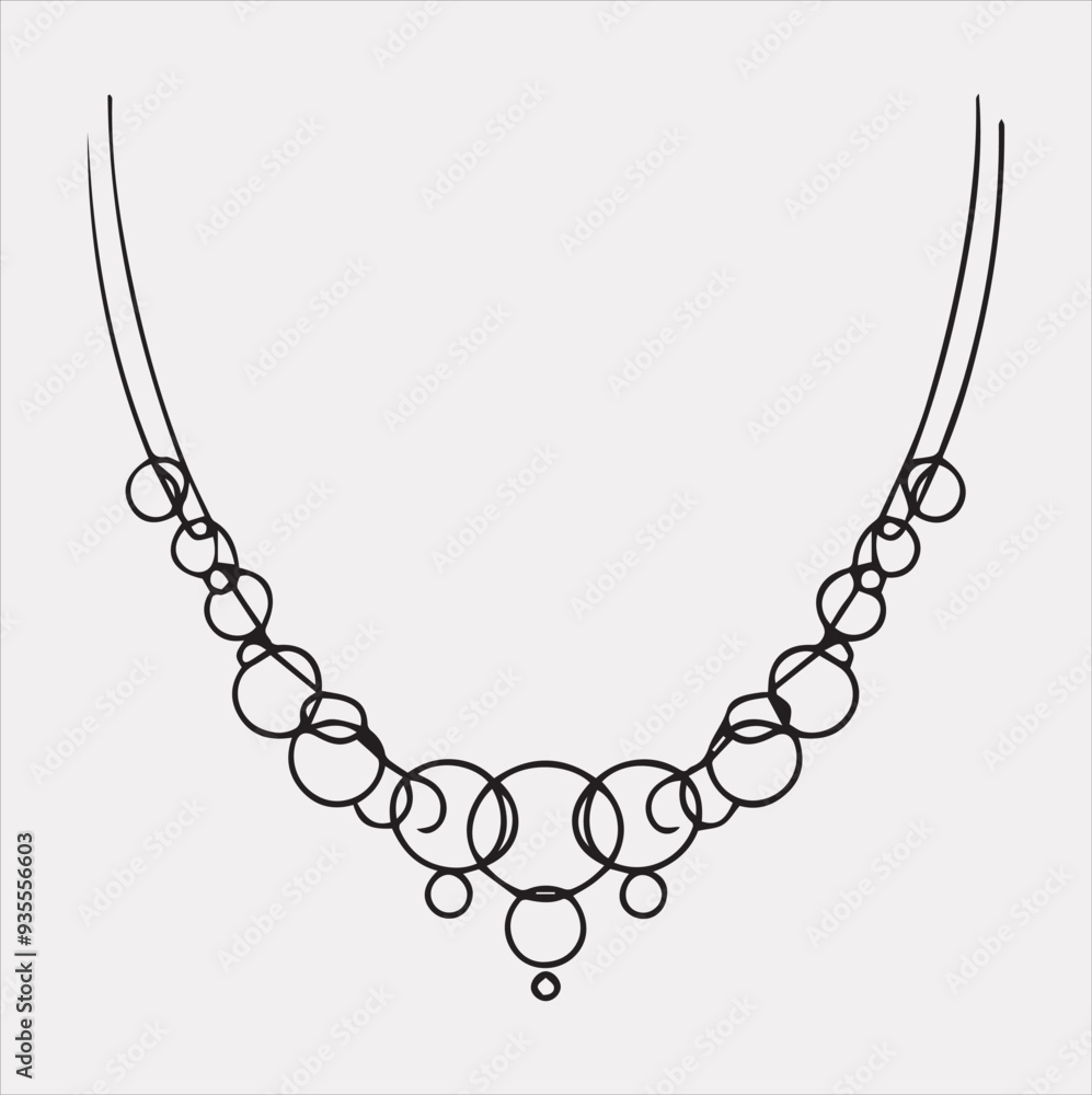 Obraz premium necklace outline doodle icon Vector silhouette icon on a white background