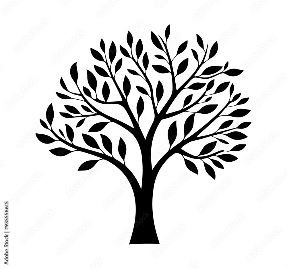 Tree silhouette icon template design vector image Tree silhouette icon template design vector image