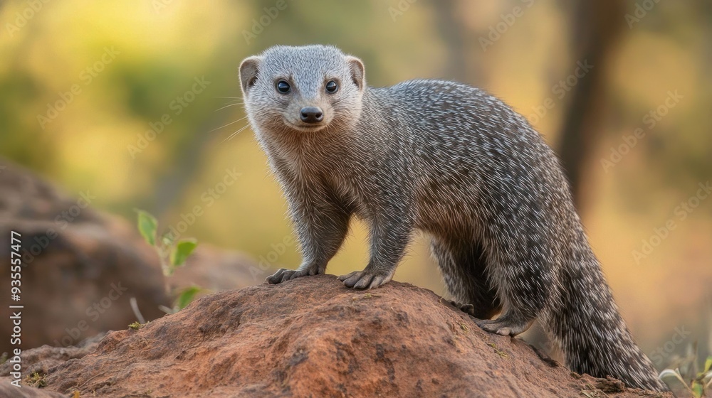 A Curious Mongoose on a Rock