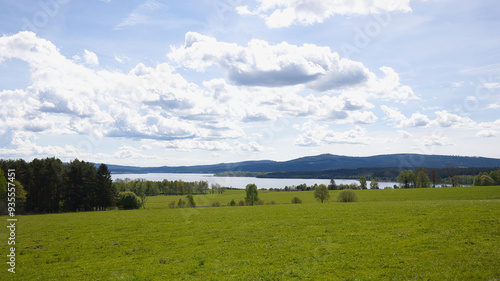 Landscape at Lipno Reservoir in Czech Republic.