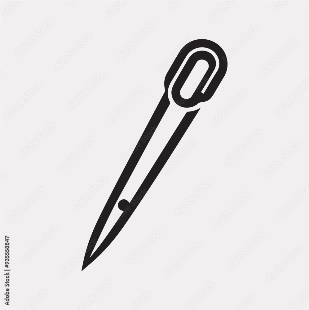 Needle icon Vector silhouette illustration icon on a white background Needle icon Vector silhouette illustration icon on a white background