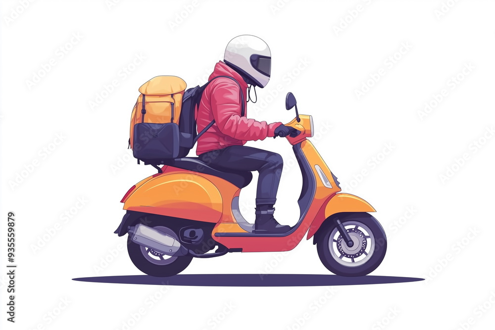 a rider travel on scooter bike a rider travel on scooter bike