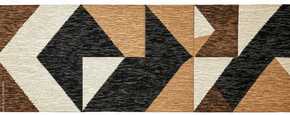 Abstract Geometric Rug with Black, White, and Brown, Rug Design, Geometric Pattern, Modern Decor, Abstract Art Abstract Geometric Rug with Black, White, and Brown, Rug Design, Geometric Pattern, Modern Decor, Abstract Art