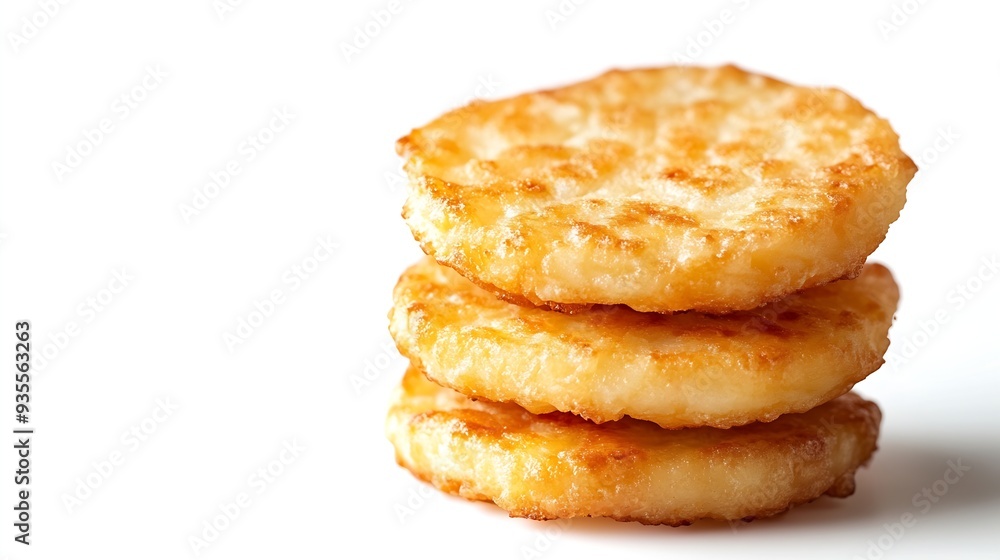 Fried Wafer Potato isolated on white background Fried wafer potato on white With clipping path : Generative AI Fried Wafer Potato isolated on white background Fried wafer potato on white With clipping path : Generative AI