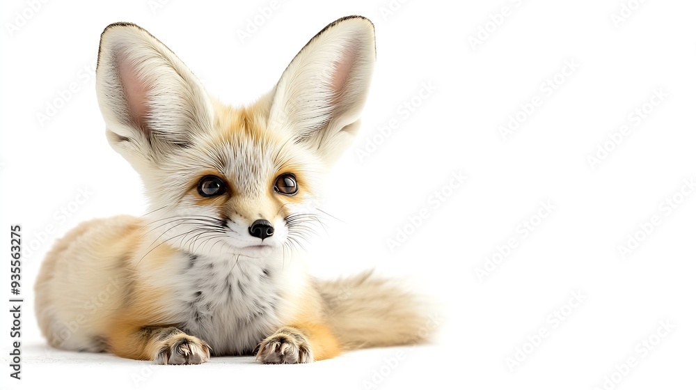 fennec fox on a white background in studio : Generative AI fennec fox on a white background in studio : Generative AI