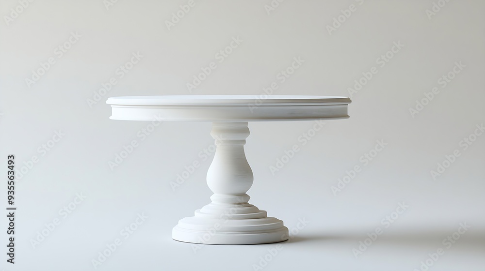 white wood stand with a leg for desserts and cakes Isolated stand on white background : Generative AI white wood stand with a leg for desserts and cakes Isolated stand on white background : Generative AI