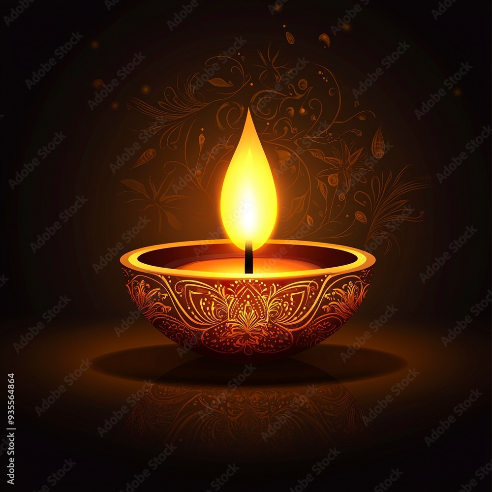 Happy Diwali decorative oil lamp festival celebration card background vector .generative ai Happy Diwali decorative oil lamp festival celebration card background vector .generative ai
