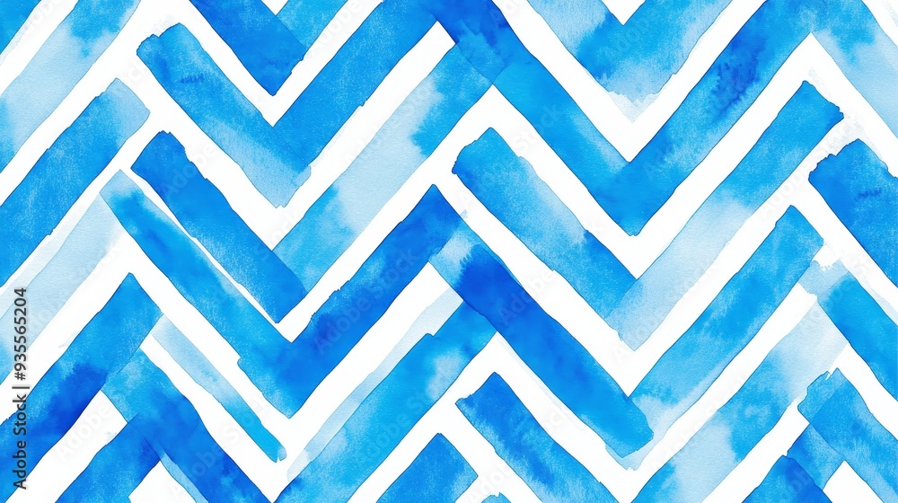 Abstract Watercolor Chevron Pattern, blue, white, stripes, geometric, chevron Abstract Watercolor Chevron Pattern, blue, white, stripes, geometric, chevron