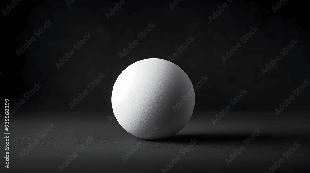 Ping pong ball on black background with shadow adding depth Ping pong ball on black background with shadow adding depth