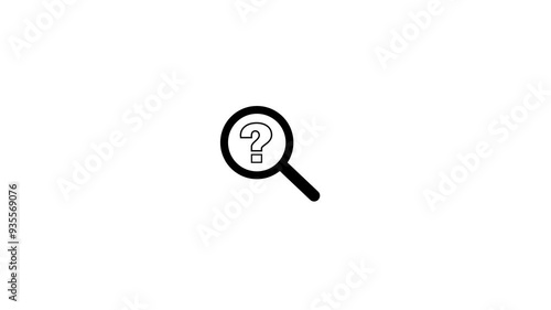 Icon with a magnifying glass and a question mark. Search symbol.question symbol..