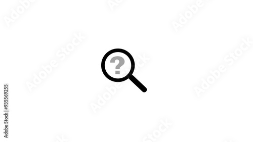 Icon with a magnifying glass and a question mark. Search symbol.question symbol..