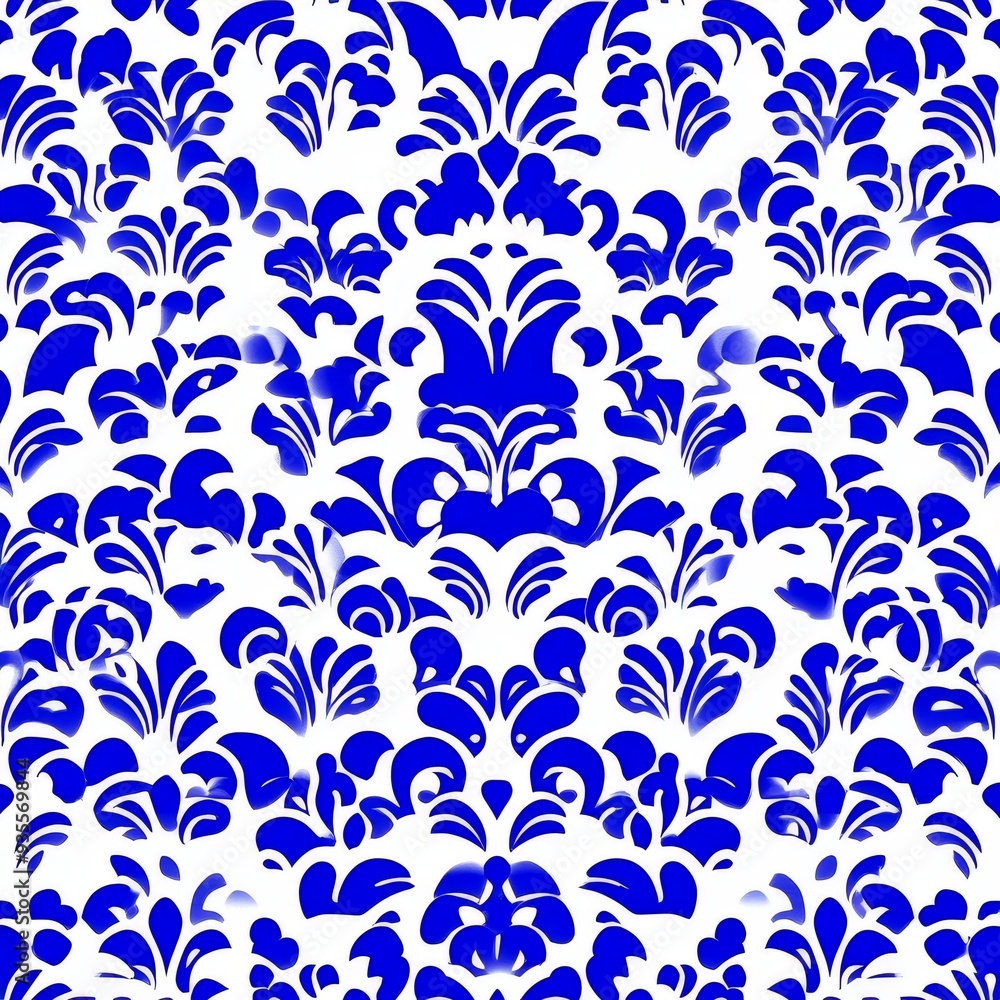 Blue and White Floral Damask Pattern, Damask, Floral Pattern, Blue and White, Pattern Blue and White Floral Damask Pattern, Damask, Floral Pattern, Blue and White, Pattern