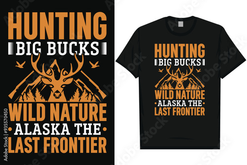 Hunting big bucks wild nature graphics tshirt design