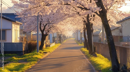 Cherry Blossoms Street in Japan