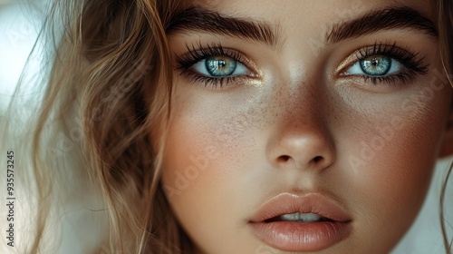 beautiful model young girl portrait makeup cute luxury smoky eyes : Generative AI