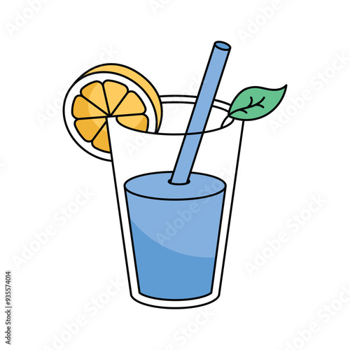 Summer drink, refreshing lemonade icon design in trendy style