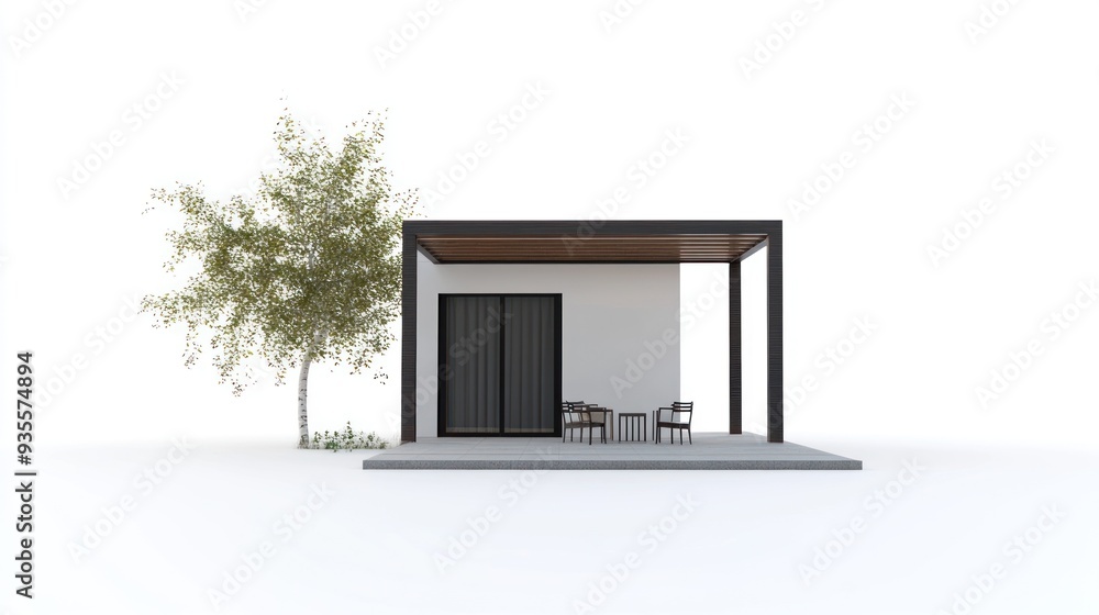 Modern Tiny House with Pergola Modern Tiny House with Pergola