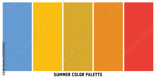 Summer color trends palette. Vector illustration isolated on white background.