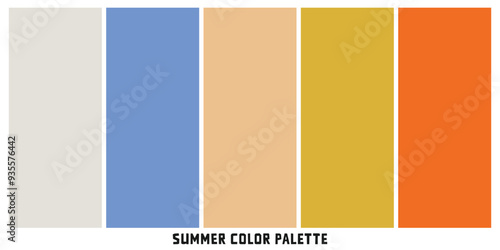 Summer color trends palette. Vector illustration isolated on white background.